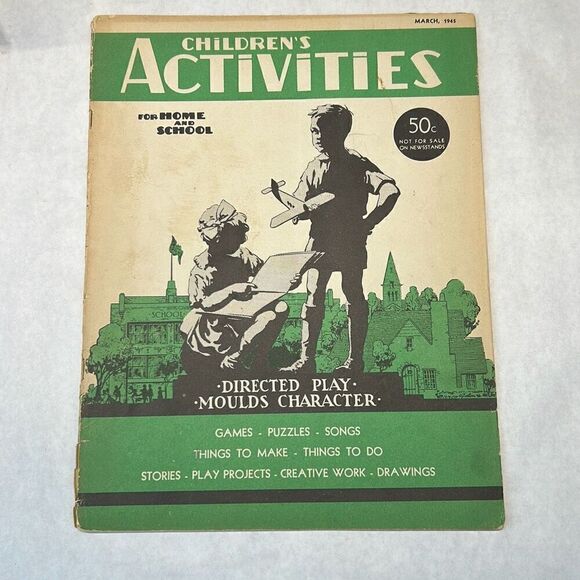 VTG Children's Activities For Home & School Magazine Book March 1945 - Picture 1 of 10